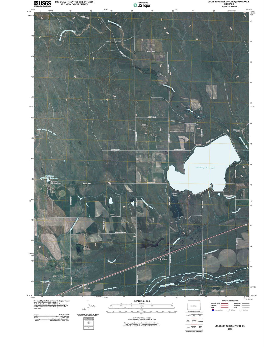 2010 Julesburg Reservoir, CO - Colorado - USGS Topographic Map