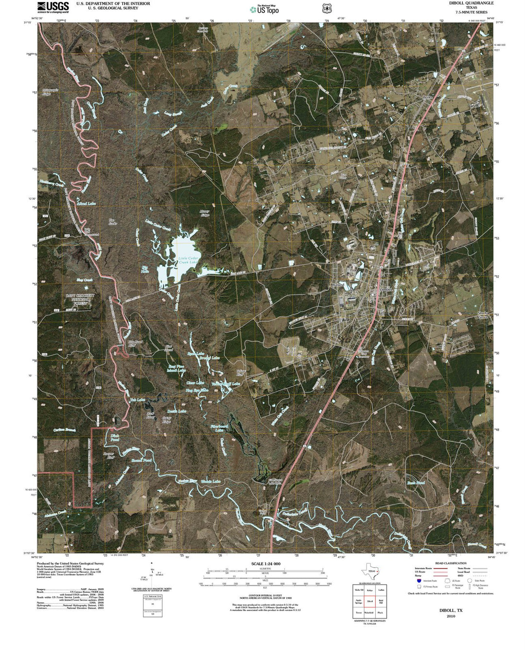 2010 Diboll, TX - Texas - USGS Topographic Map