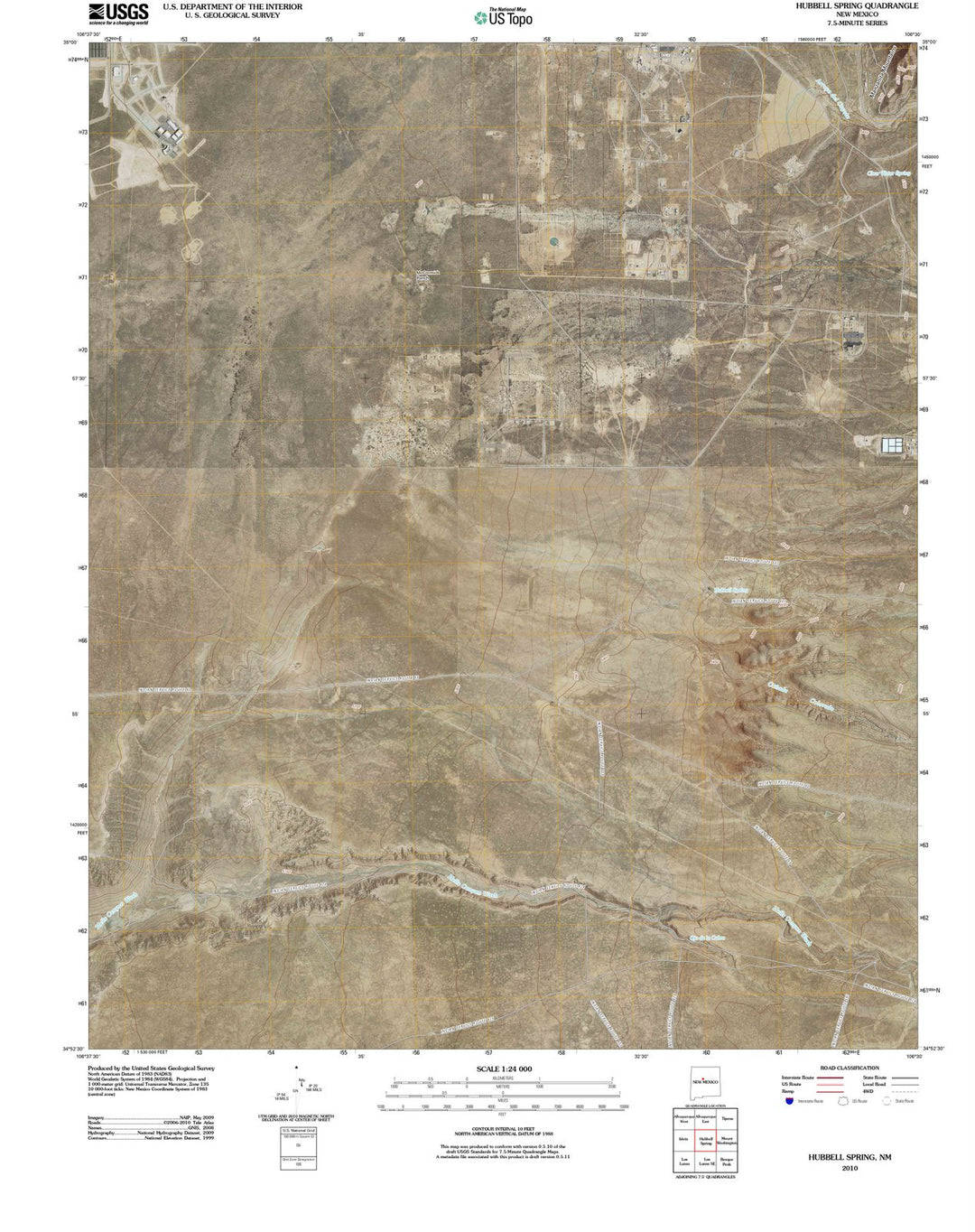 2010 Hubbell Spring, NM - New Mexico - USGS Topographic Map