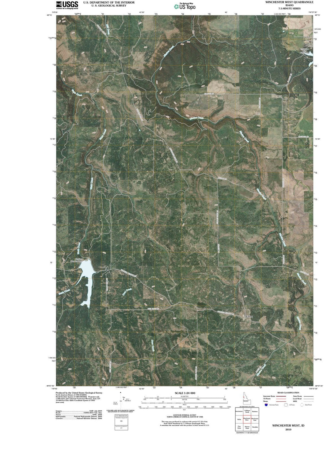 2010 Winchester West, ID - Idaho - USGS Topographic Map