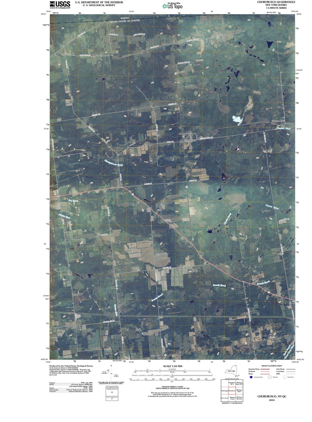 2010 Churubusco, NY - New York - USGS Topographic Map v2