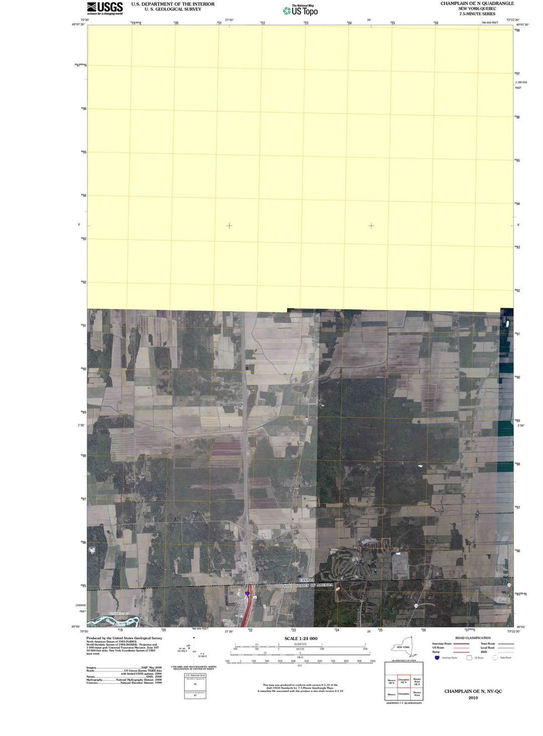 2010 Champlain, NY - New York - USGS Topographic Map v2