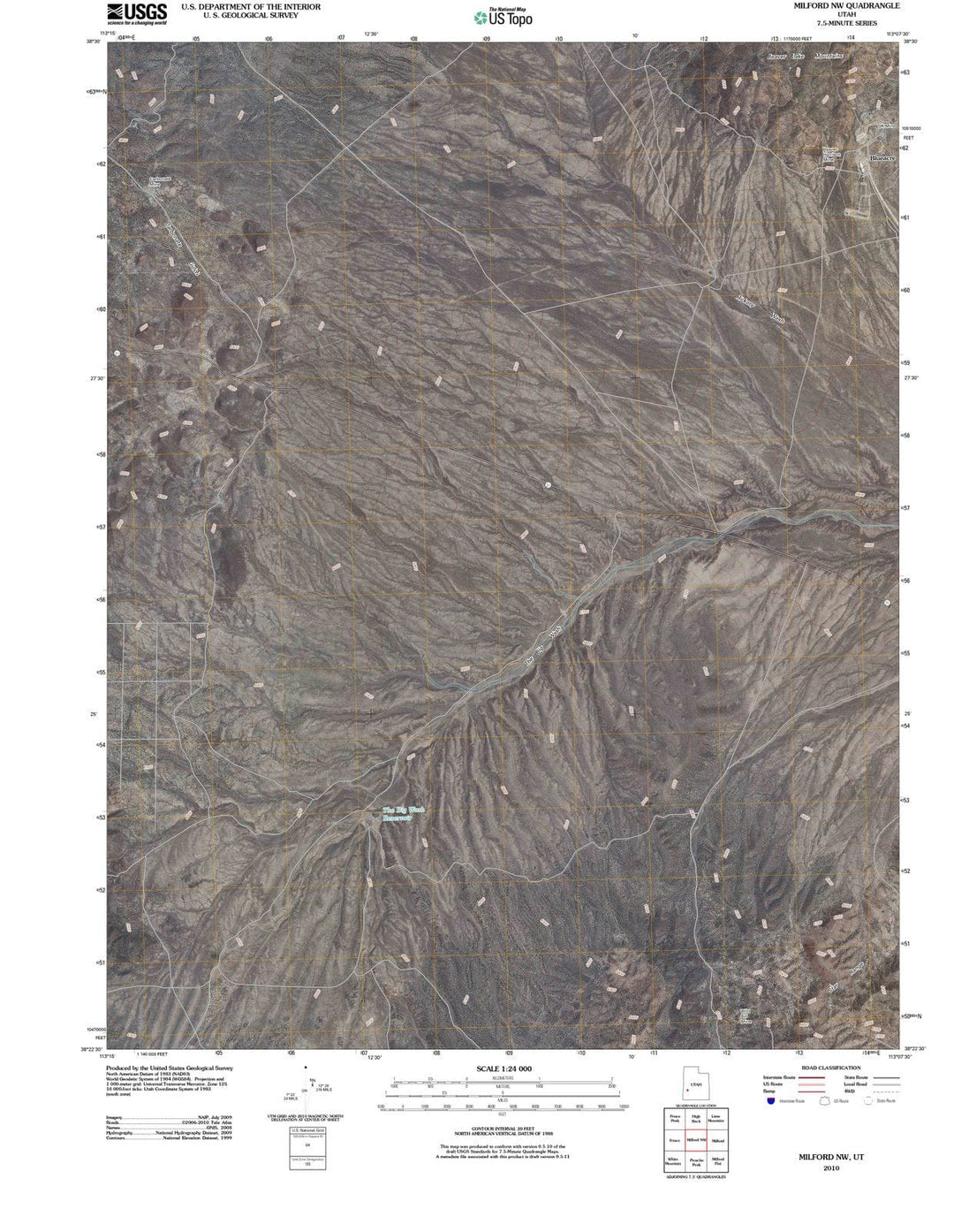 2010 Milford, UT - Utah - USGS Topographic Map v2