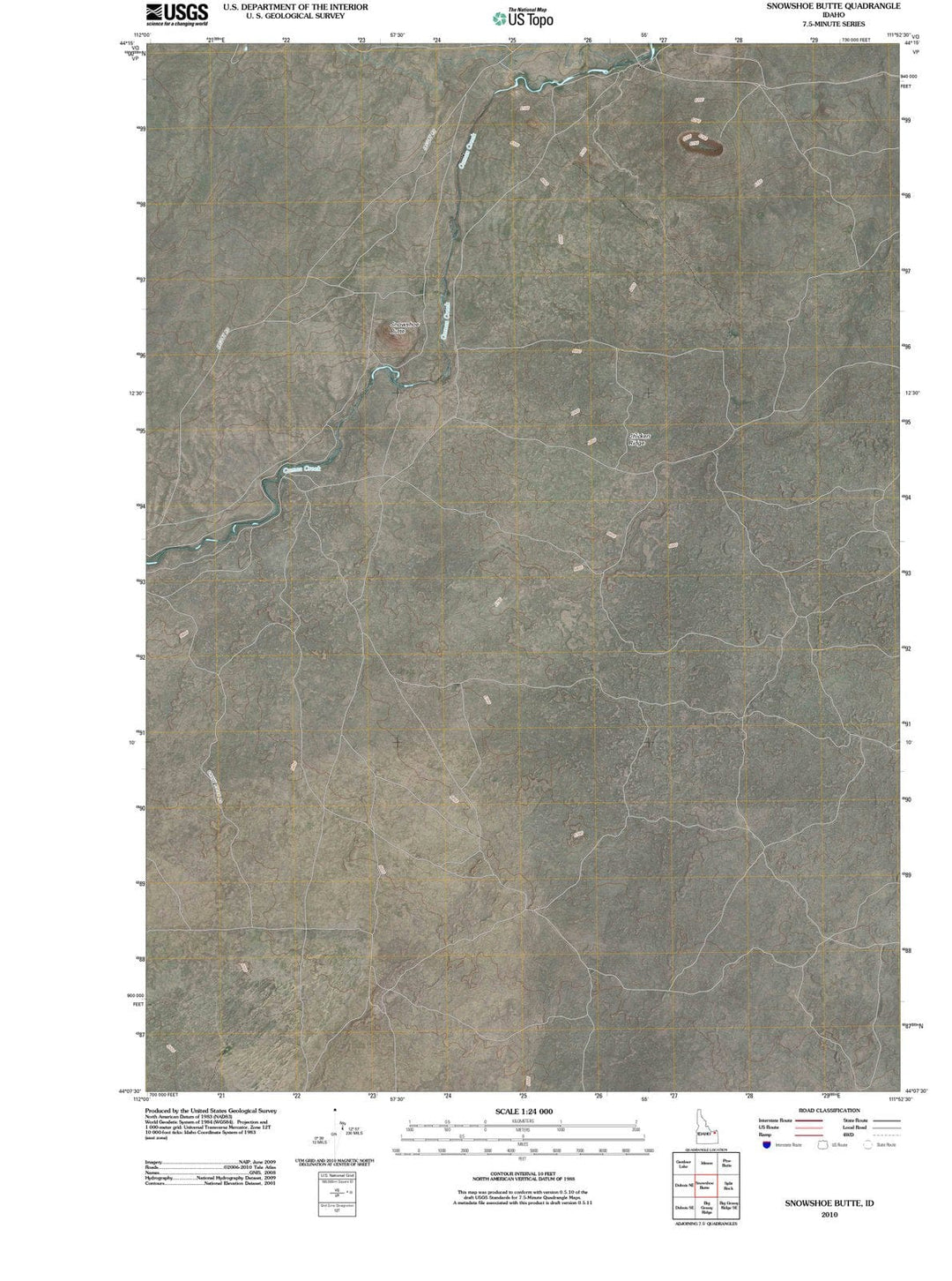 2010 Snowshoe Butte, ID - Idaho - USGS Topographic Map