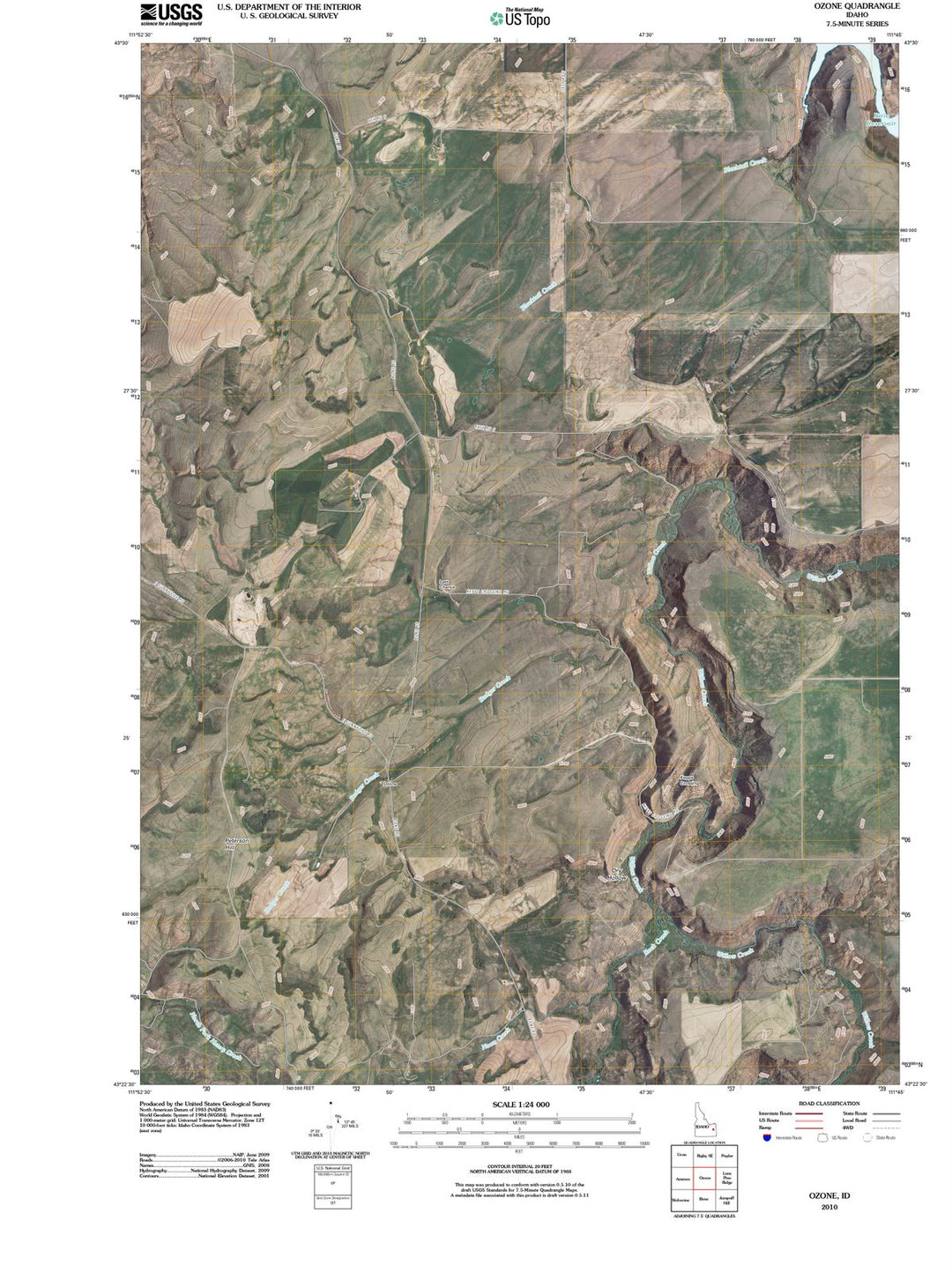 2010 Ozone, ID - Idaho - USGS Topographic Map