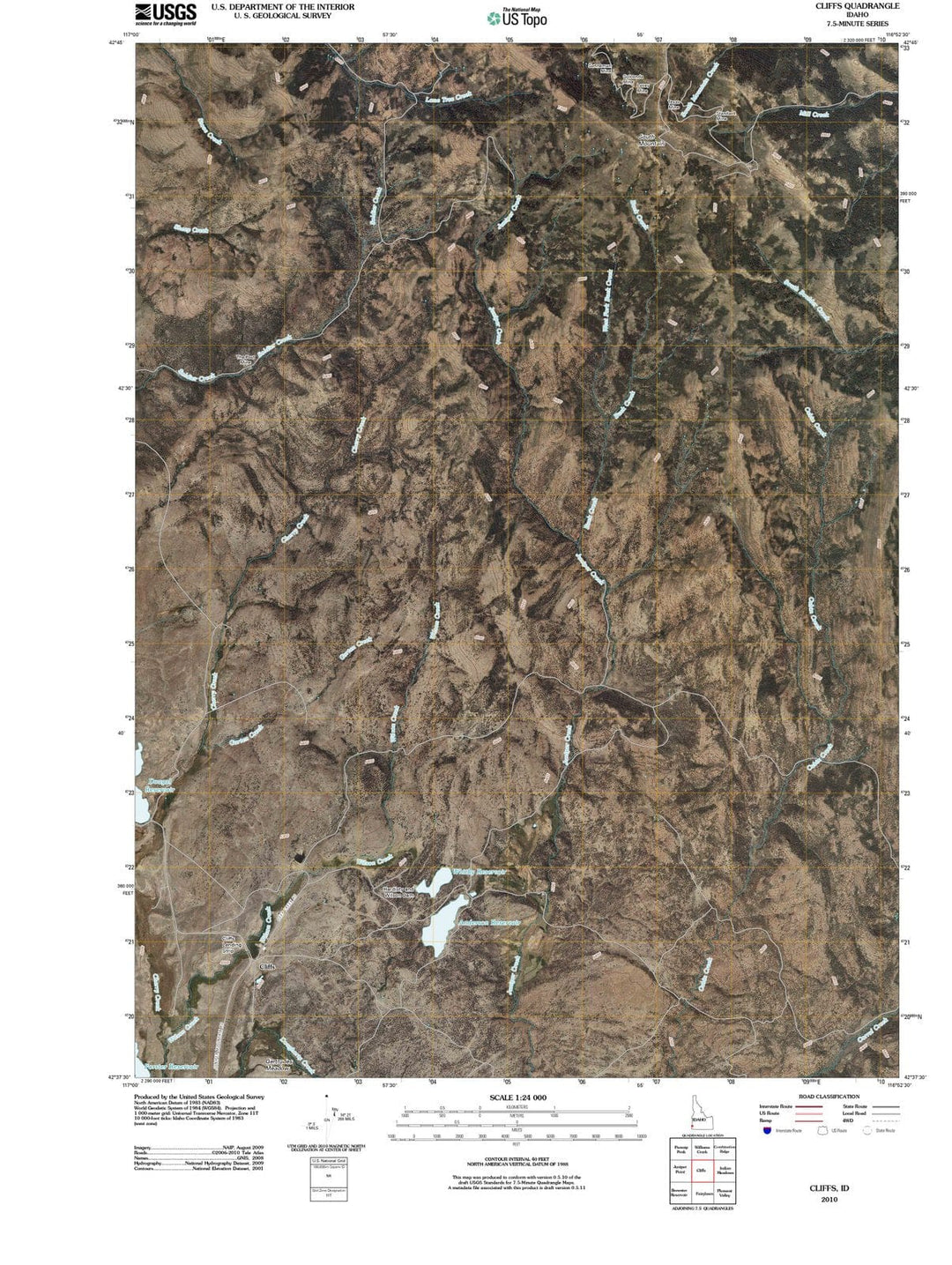 2010 Cliffs, ID - Idaho - USGS Topographic Map