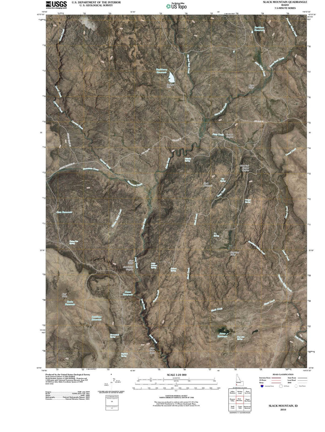2010 Slack Mountain, ID - Idaho - USGS Topographic Map