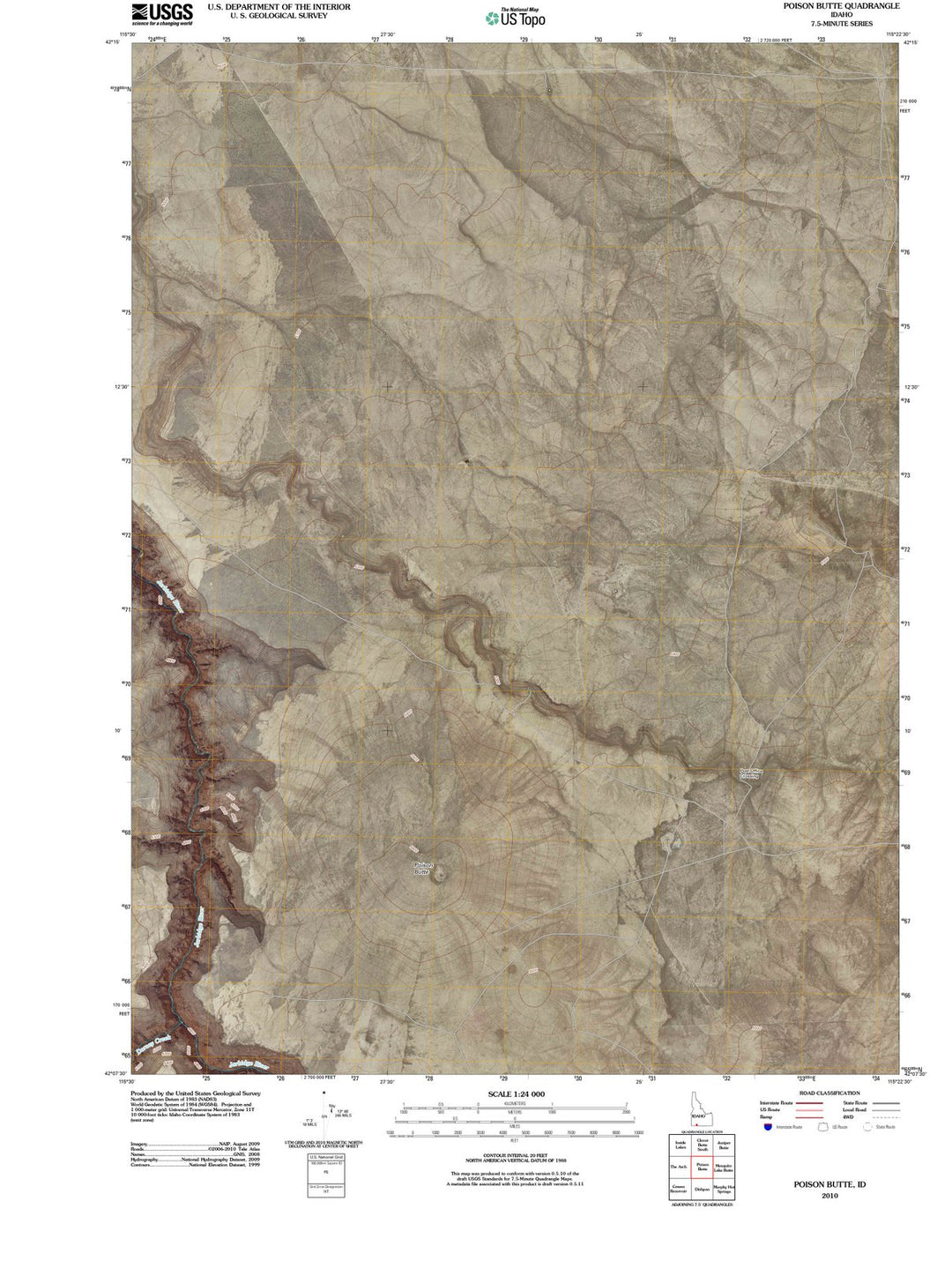 2010 Poison Butte, ID - Idaho - USGS Topographic Map