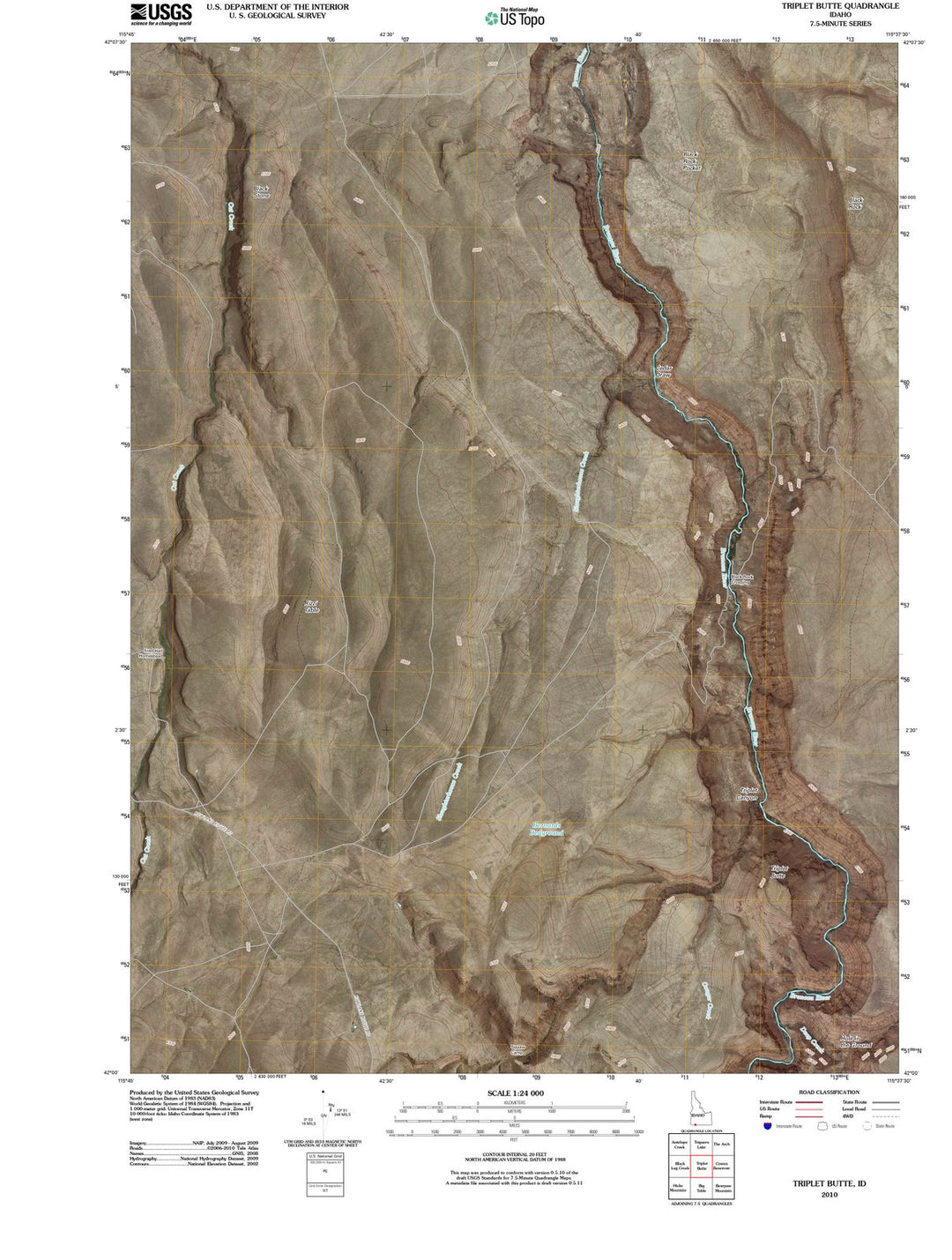 2010 Triplet Butte, ID - Idaho - USGS Topographic Map