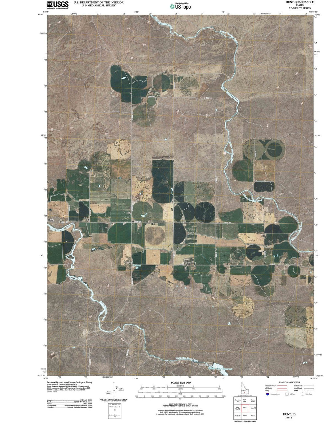 2010 Hunt, ID - Idaho - USGS Topographic Map