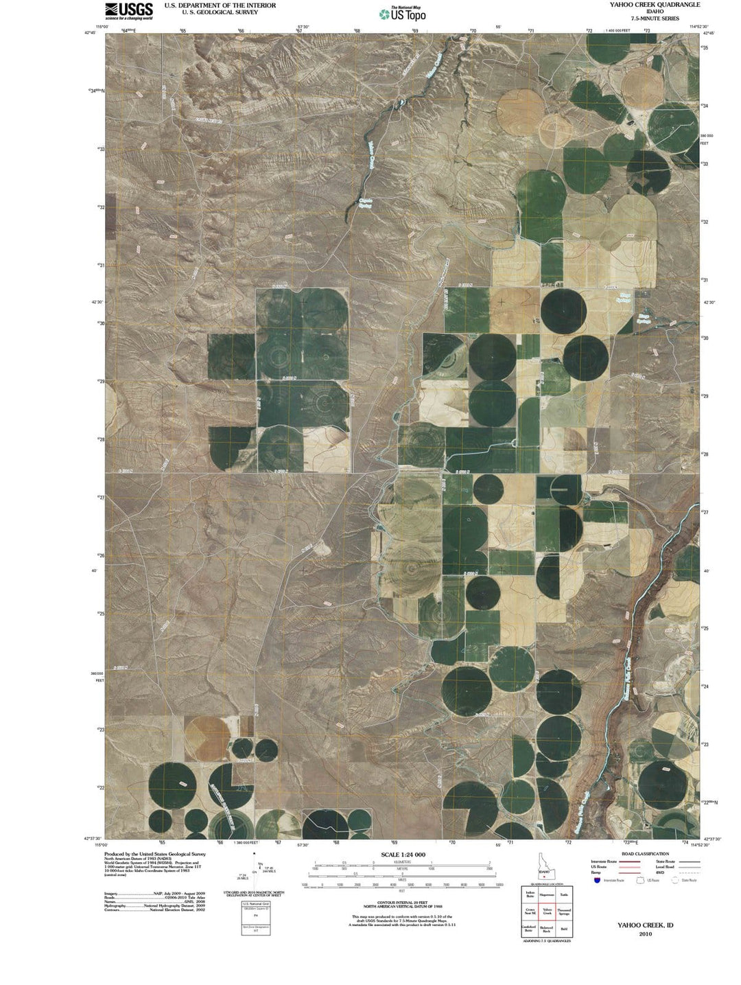 2010 Yahoo Creek, ID - Idaho - USGS Topographic Map