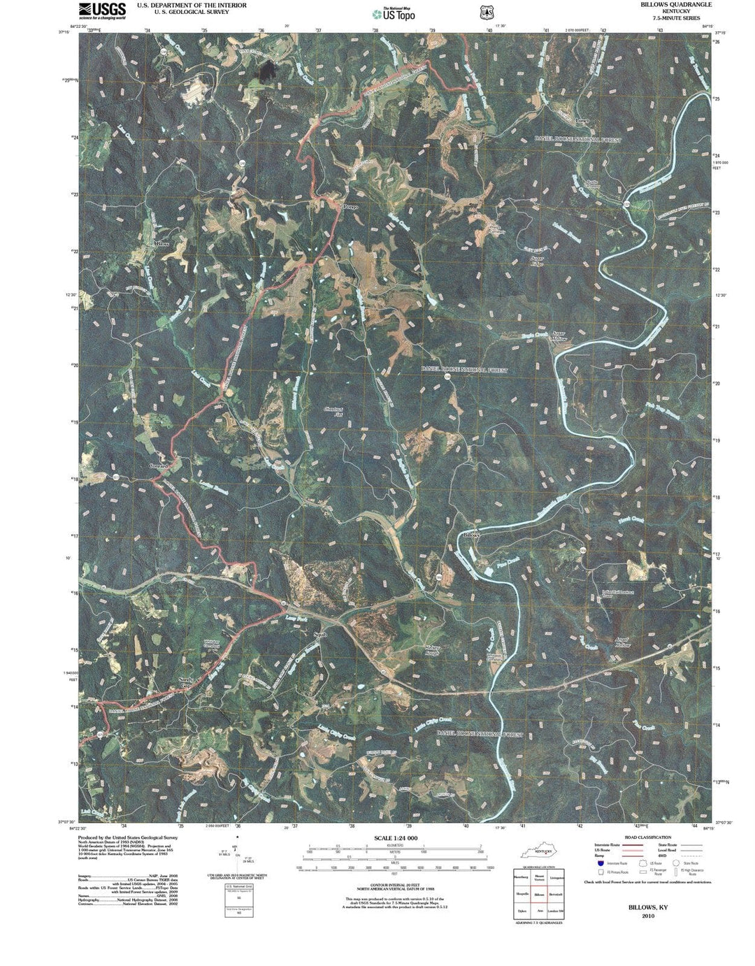 2010 Billows, KY - Kentucky - USGS Topographic Map