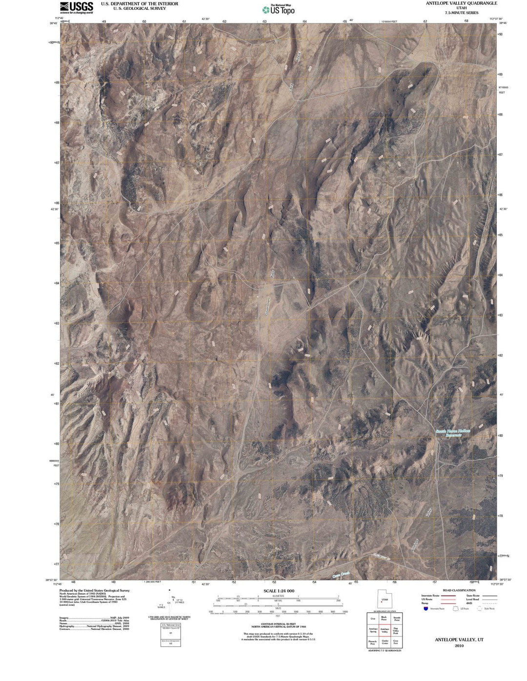 2010 Antelope Valley, UT - Utah - USGS Topographic Map
