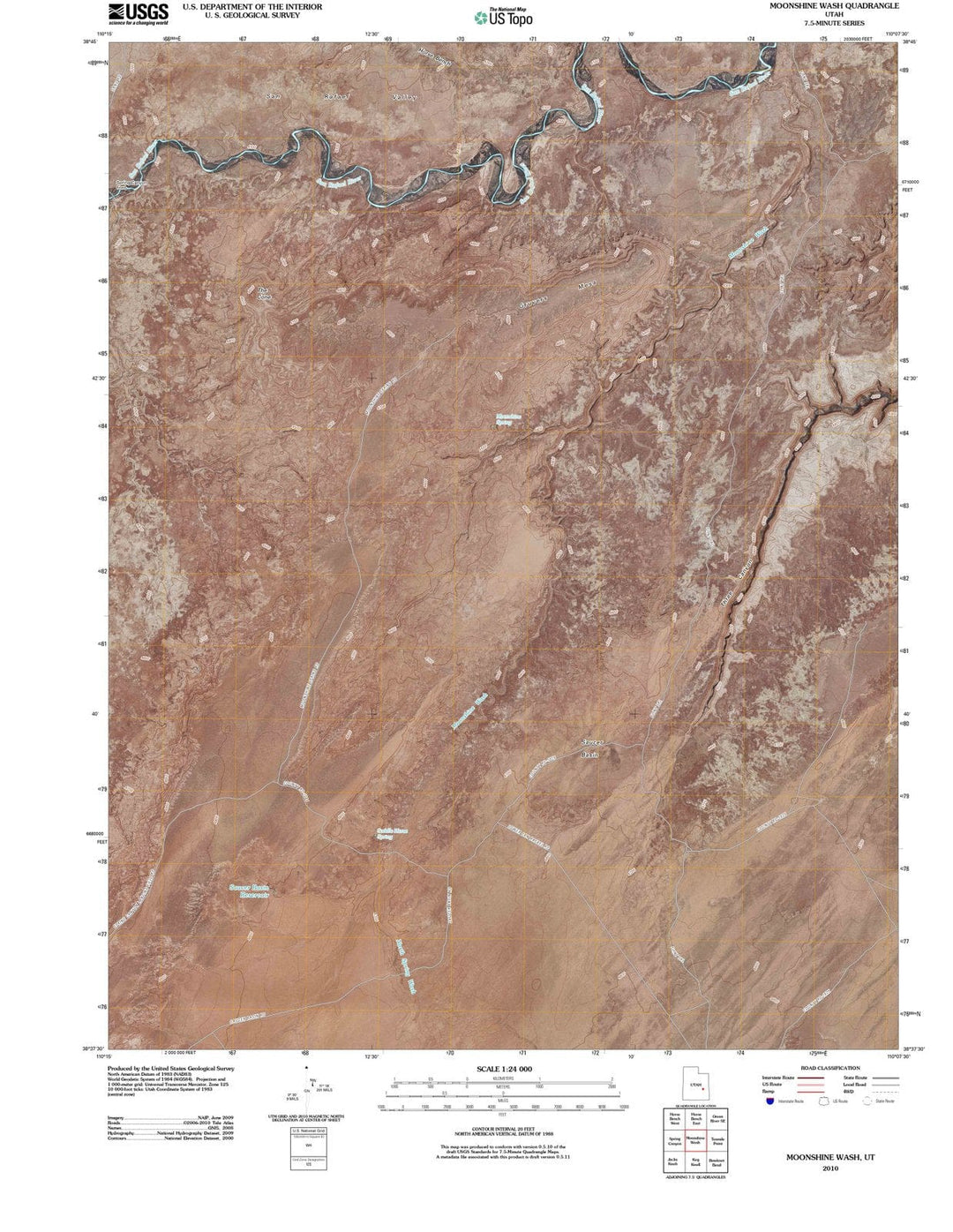 2010 Moonshine Wash, UT - Utah - USGS Topographic Map