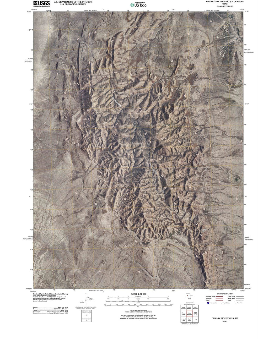 2010 Grassy Mountains, UT - Utah - USGS Topographic Map
