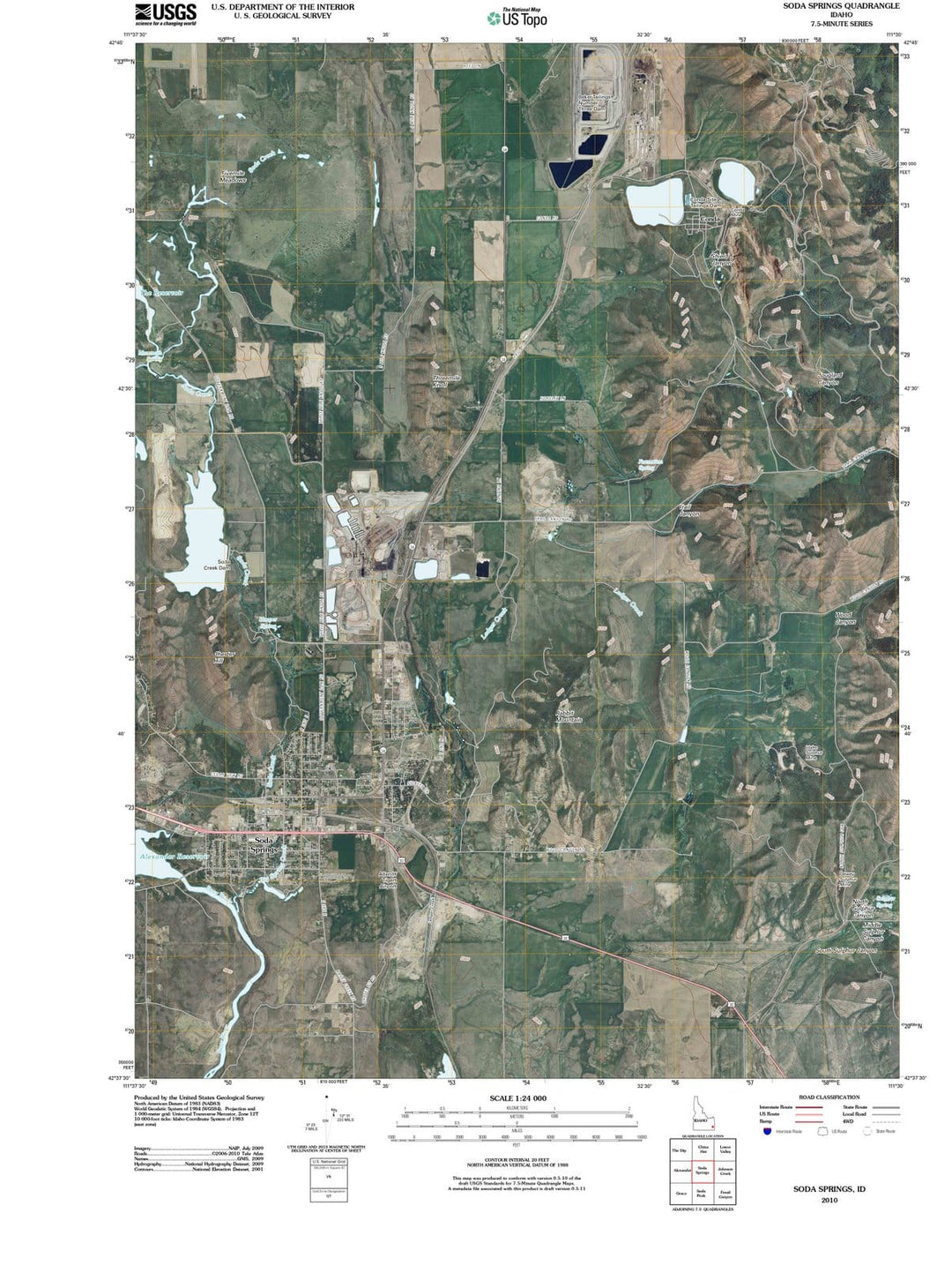 2010 Soda Springs, ID - Idaho - USGS Topographic Map