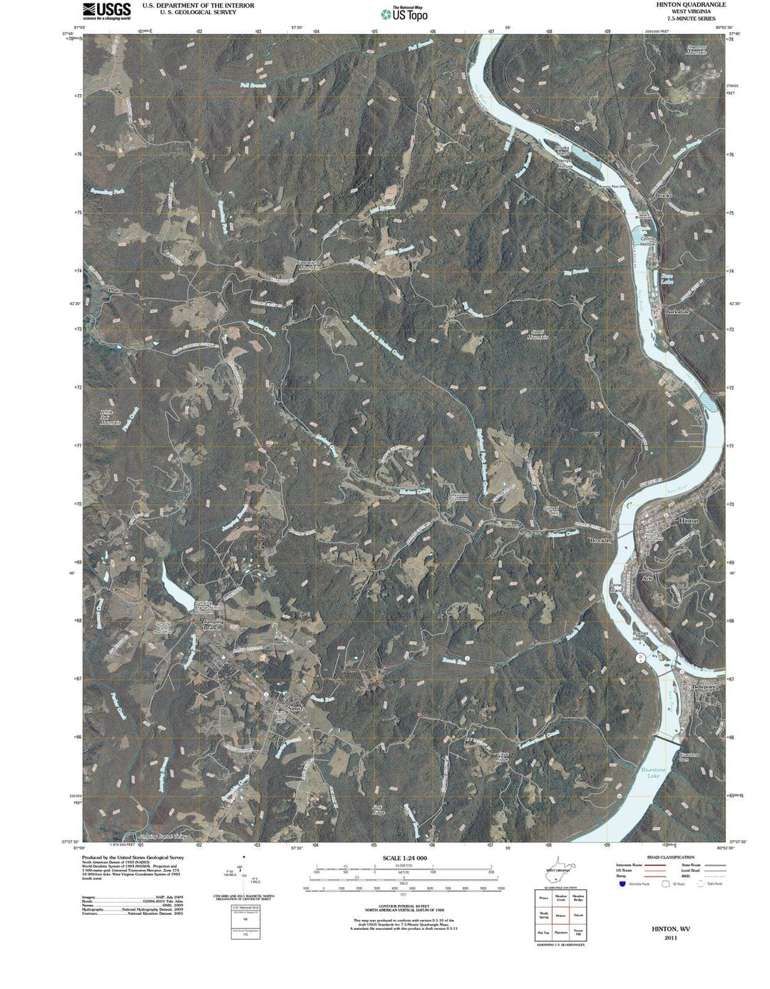 2011 Hinton, WV - West Virginia - USGS Topographic Map
