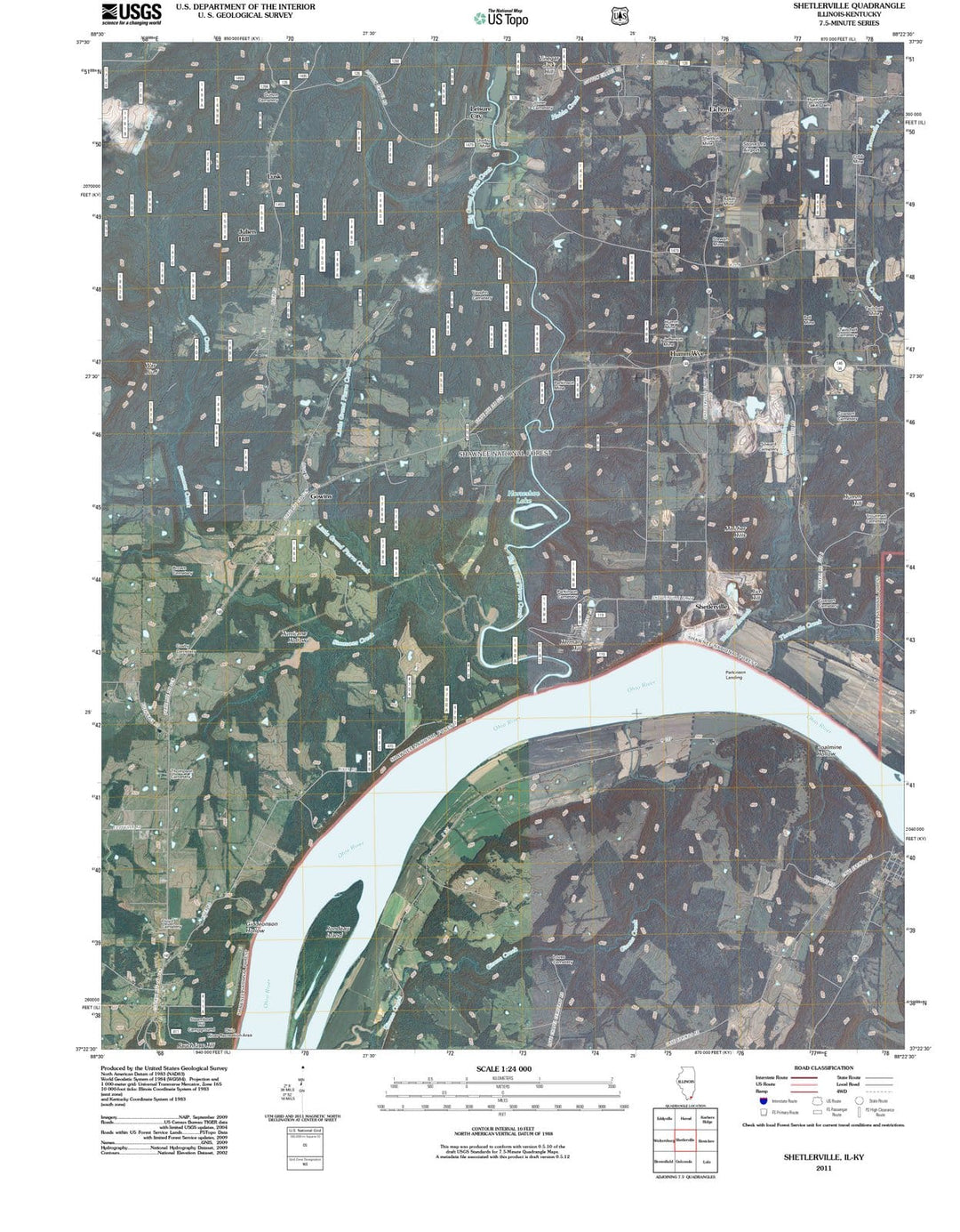 2011 Shetlerville, IL - Illinois - USGS Topographic Map