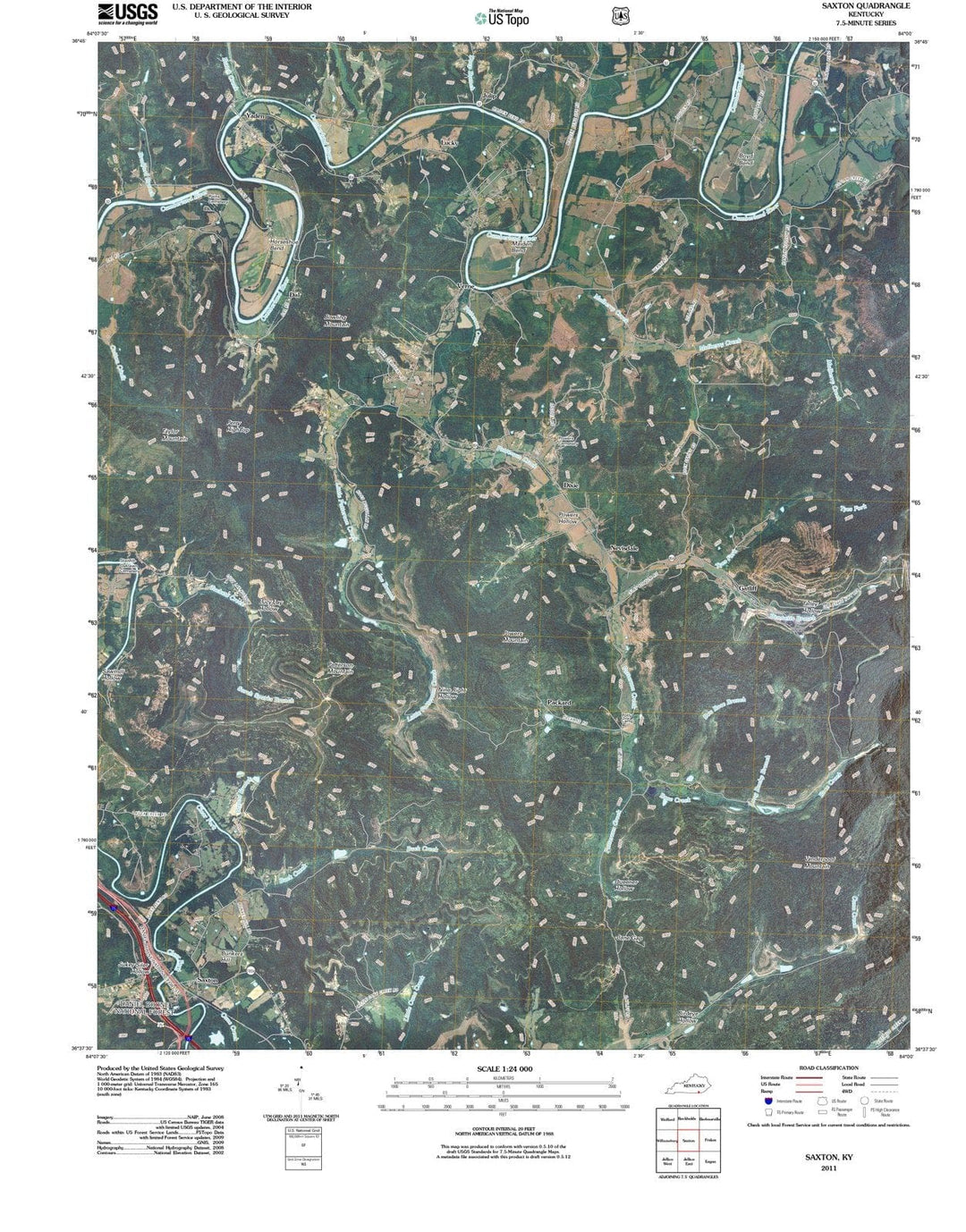 2011 Saxton, KY - Kentucky - USGS Topographic Map