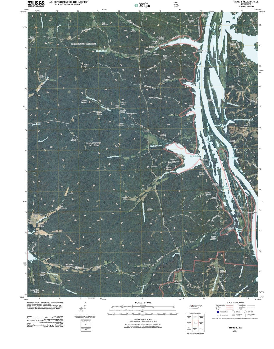 2011 Tharpe, TN - Tennessee - USGS Topographic Map