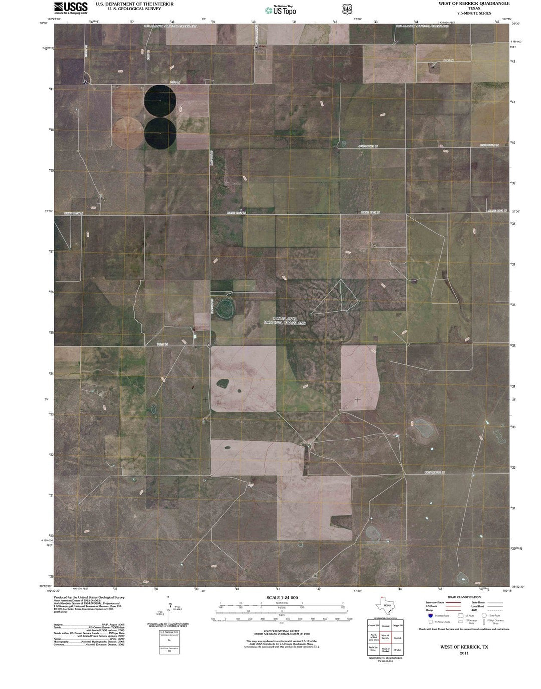 2011 West of Kerrick, TX - Texas - USGS Topographic Map