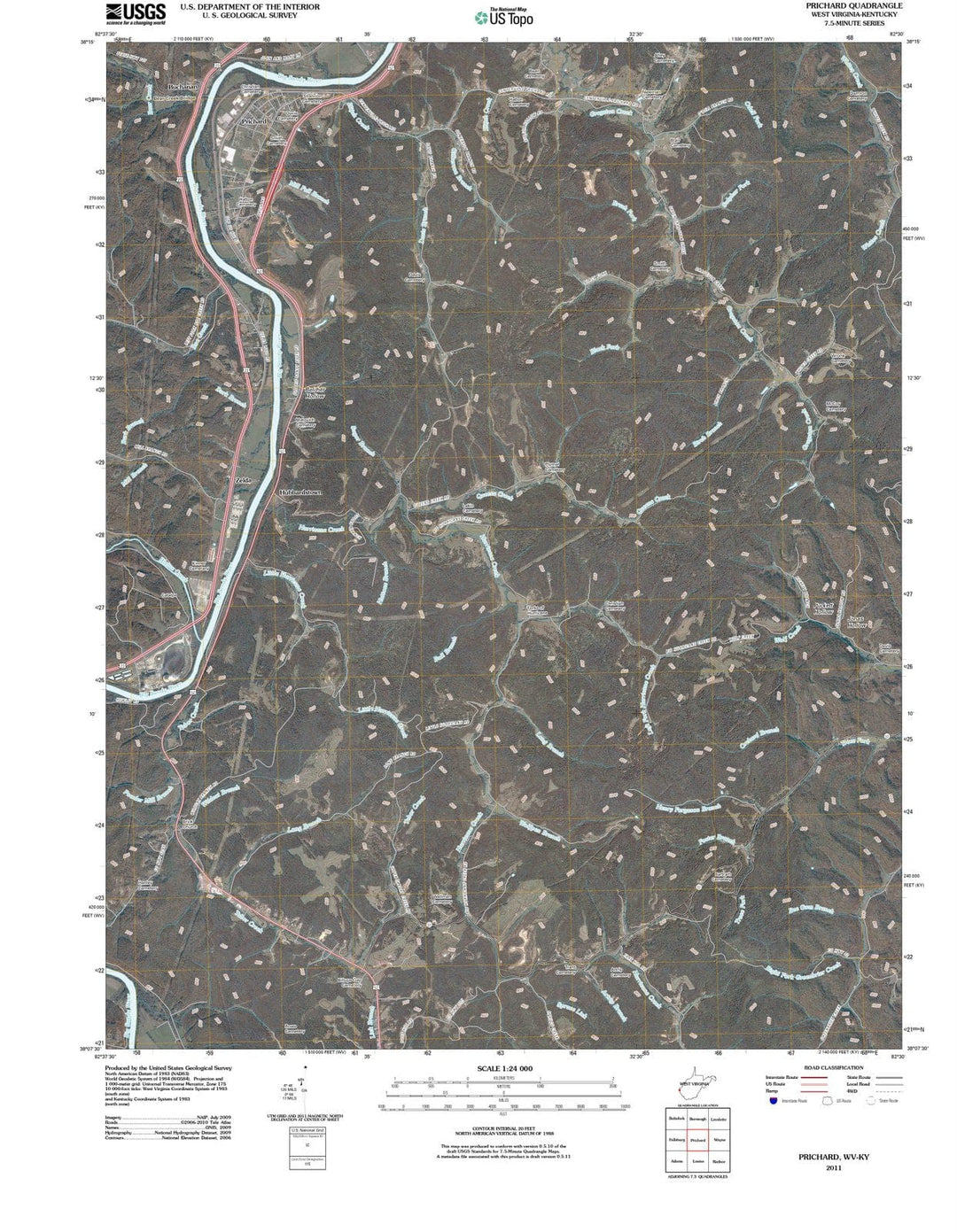 2011 Prichard, WV - West Virginia - USGS Topographic Map