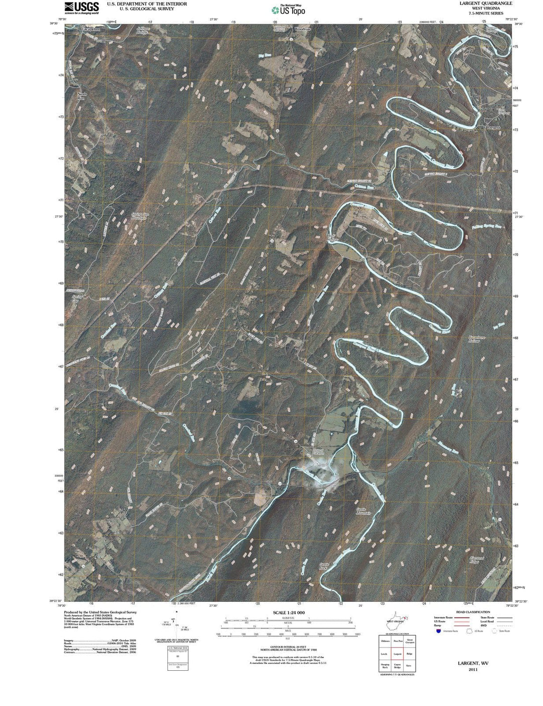 2011 Largent, WV - West Virginia - USGS Topographic Map