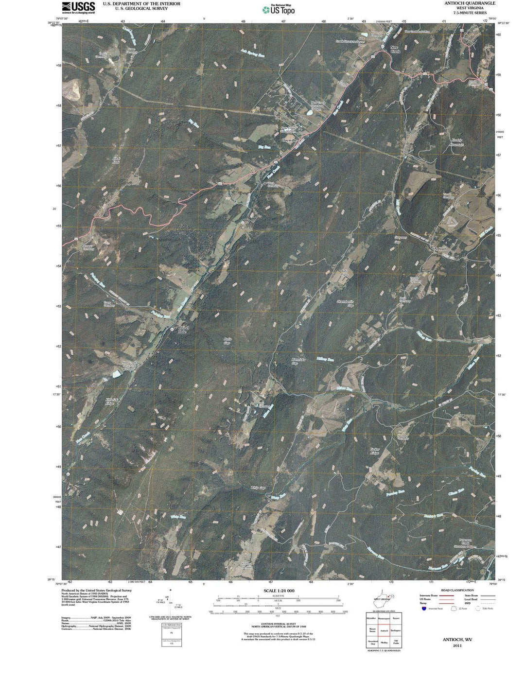 2011 Antioch, WV - West Virginia - USGS Topographic Map