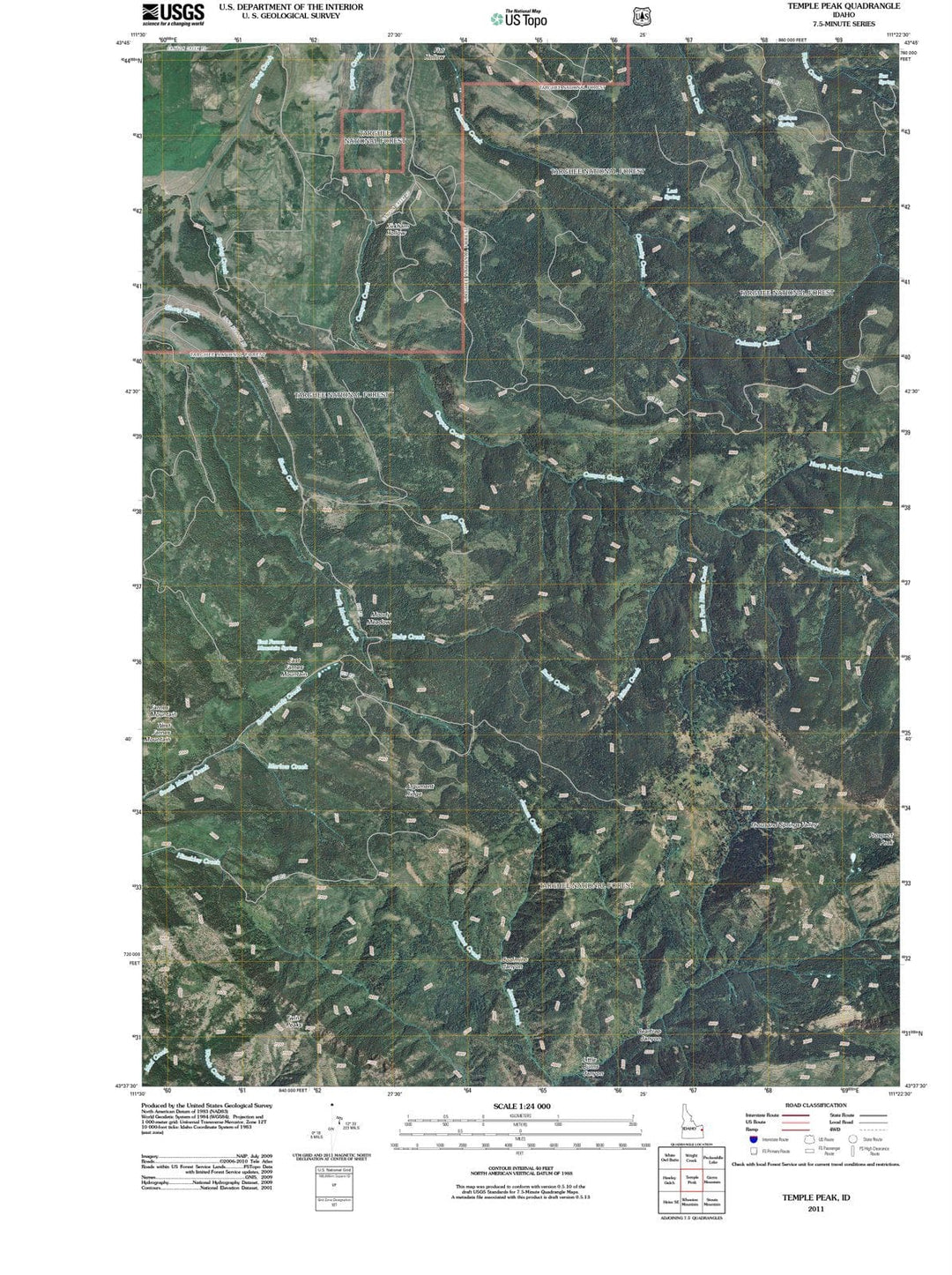 2011 Temple Peak, ID - Idaho - USGS Topographic Map