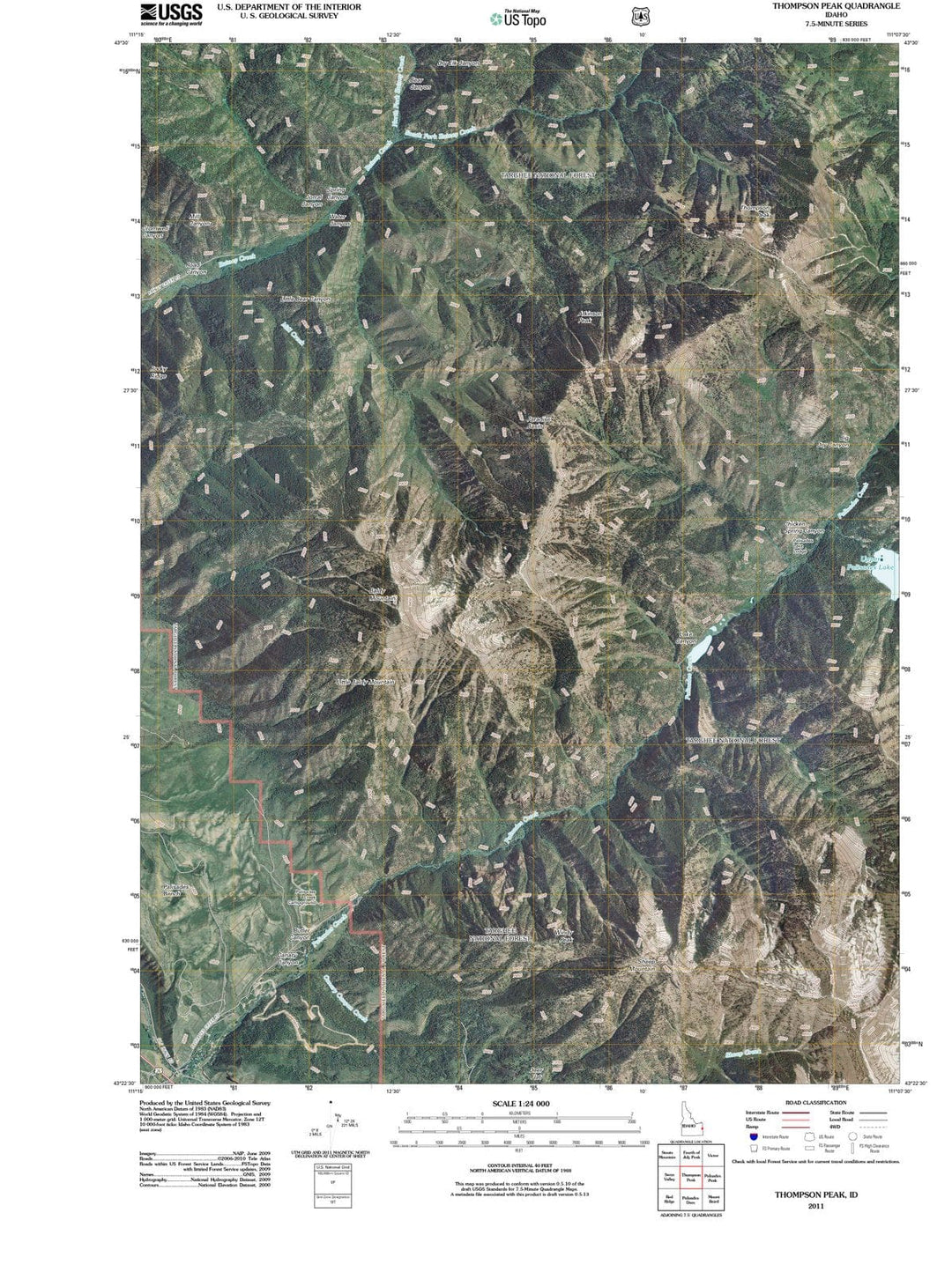 2011 Thompson Peak, ID - Idaho - USGS Topographic Map