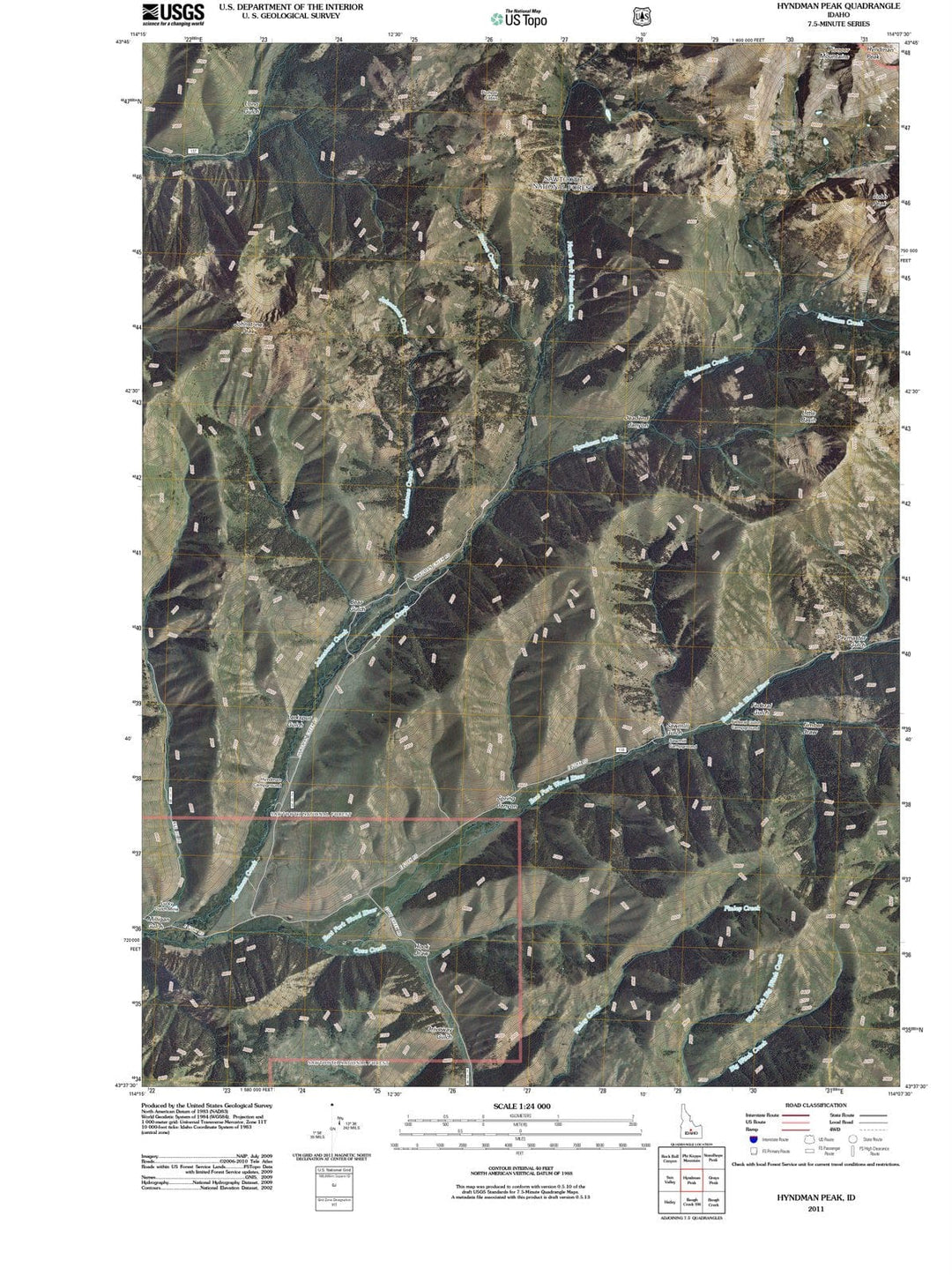 2011 Hyndman Peak, ID - Idaho - USGS Topographic Map