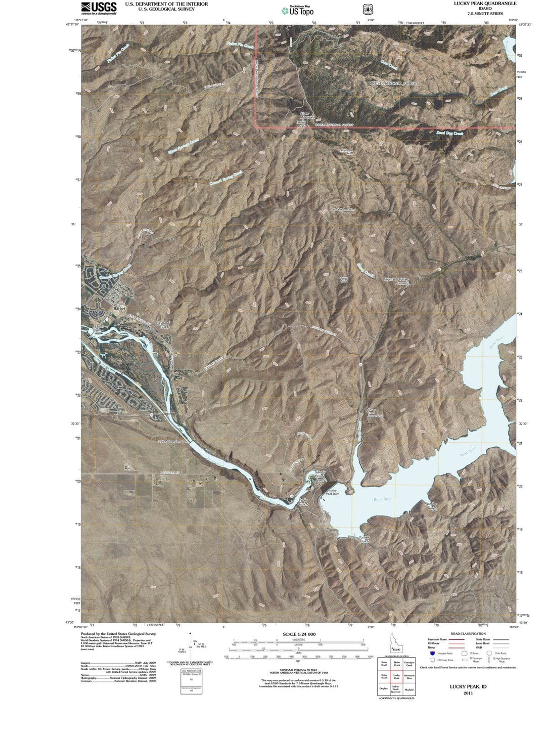 2011 Lucky Peak, ID - Idaho - USGS Topographic Map