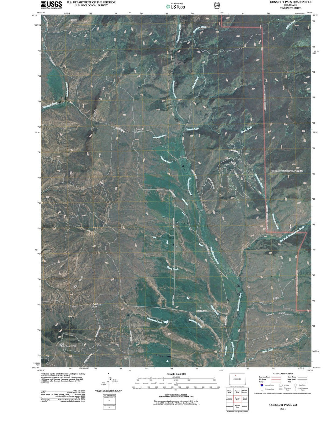 2011 Gunsight Pass, CO - Colorado - USGS Topographic Map