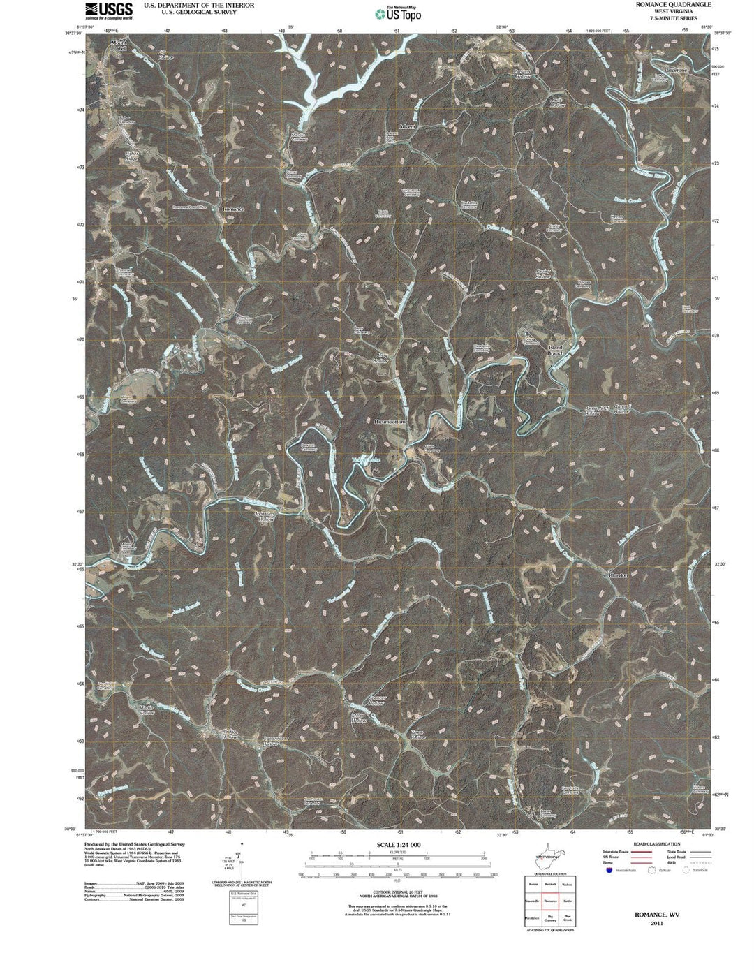 2011 Romance, WV - West Virginia - USGS Topographic Map