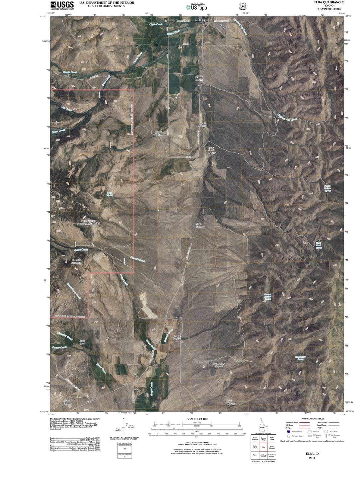 2011 Elba, ID Idaho USGS Topographic Map Historic Pictoric