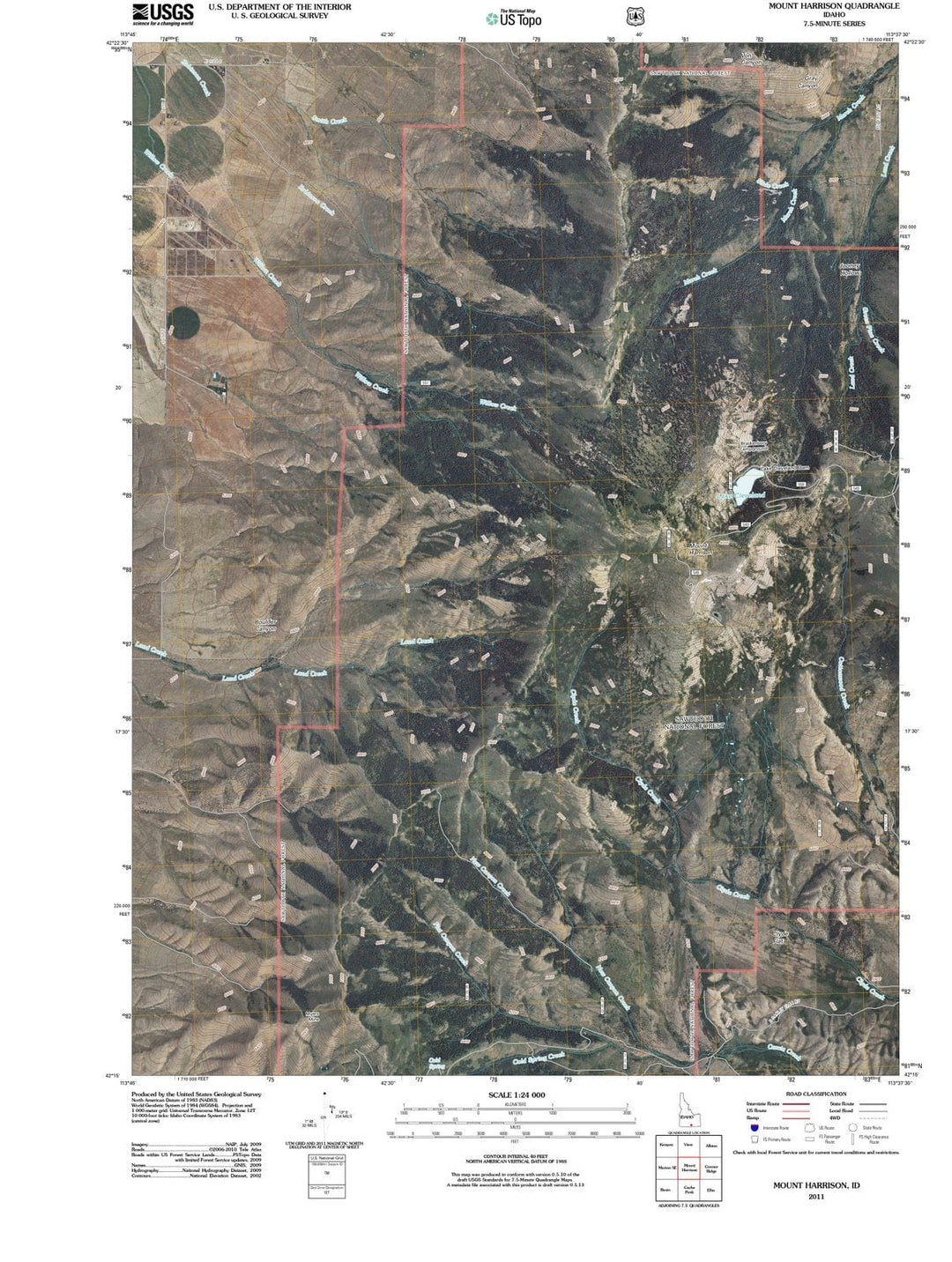 2011 Mount Harrison, ID - Idaho - USGS Topographic Map