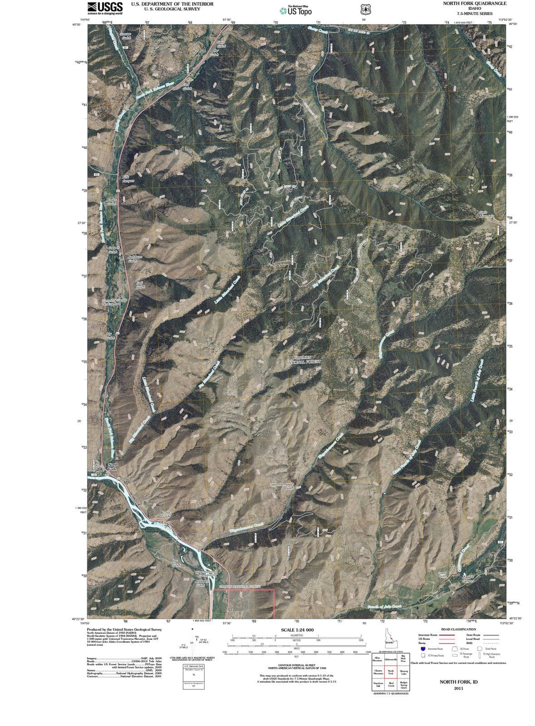 2011 North Fork, ID - Idaho - USGS Topographic Map