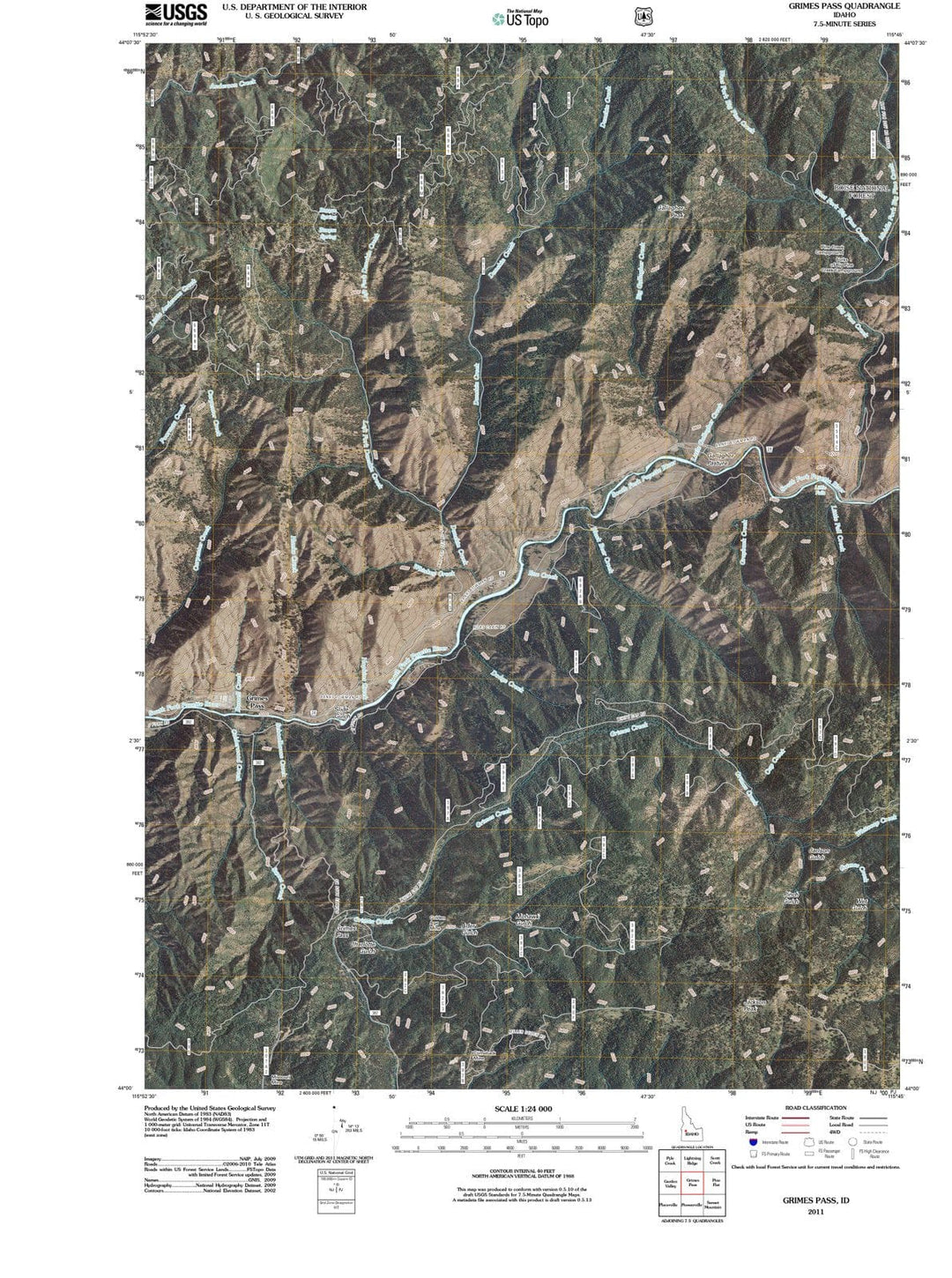 2011 Grimes Pass, ID - Idaho - USGS Topographic Map
