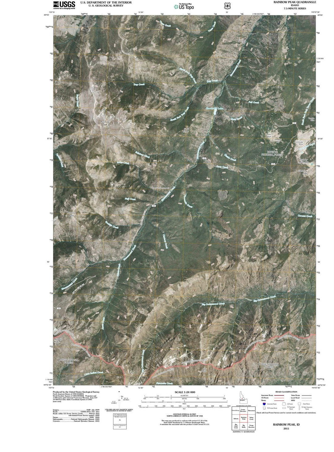 2011 Rainbow Peak, ID - Idaho - USGS Topographic Map