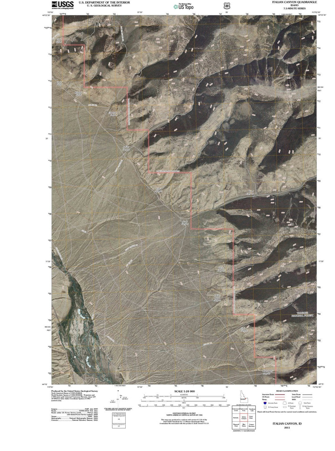 2011 Italian Canyon, ID - Idaho - USGS Topographic Map