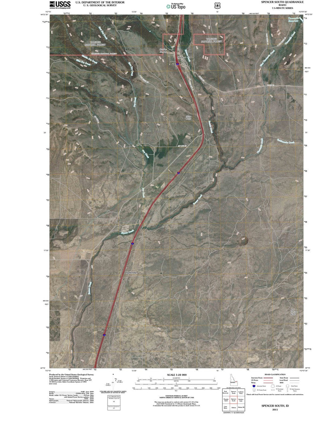 2011 Spencer South, ID - Idaho - USGS Topographic Map