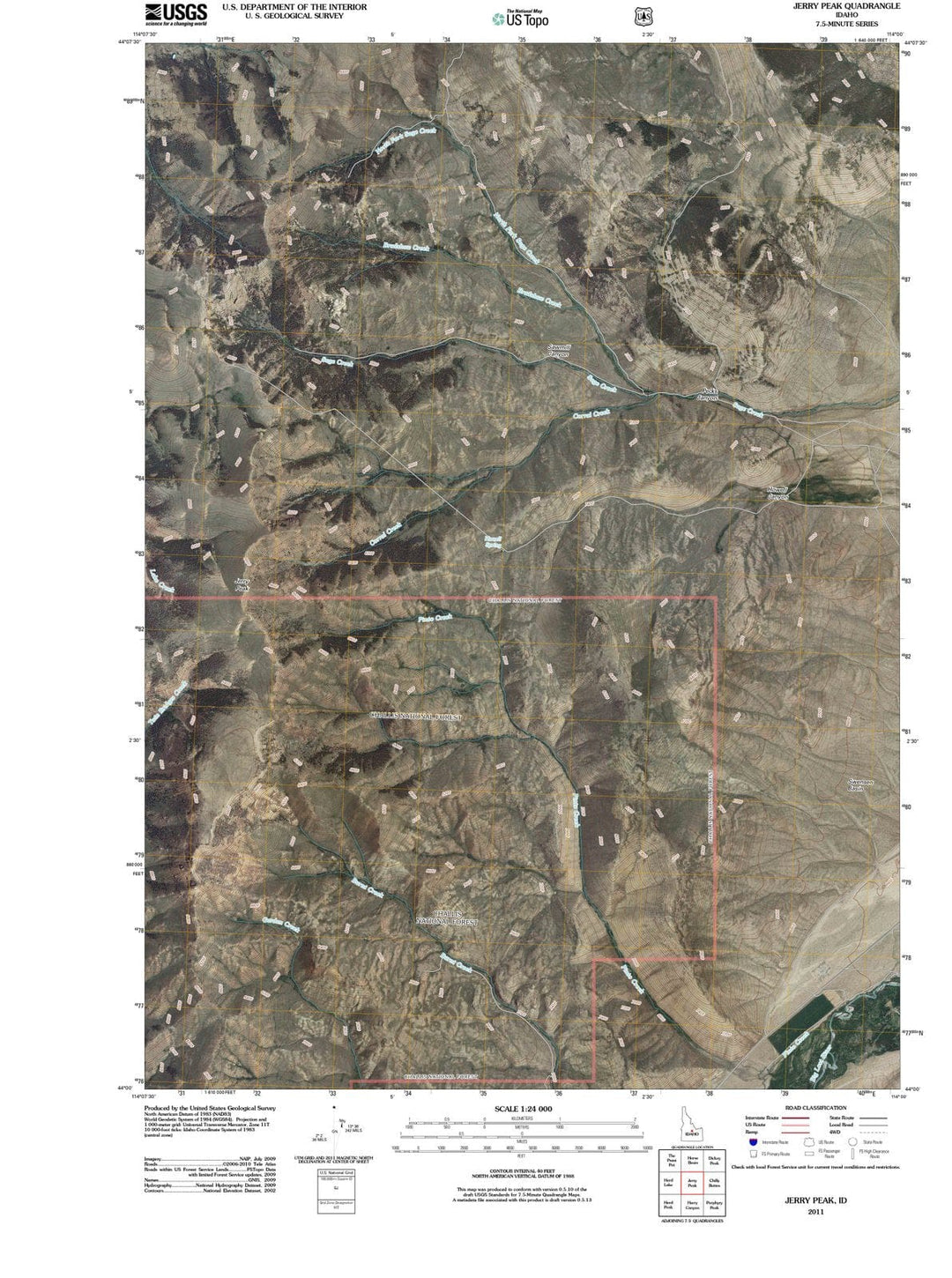 2011 Jerry Peak, ID - Idaho - USGS Topographic Map