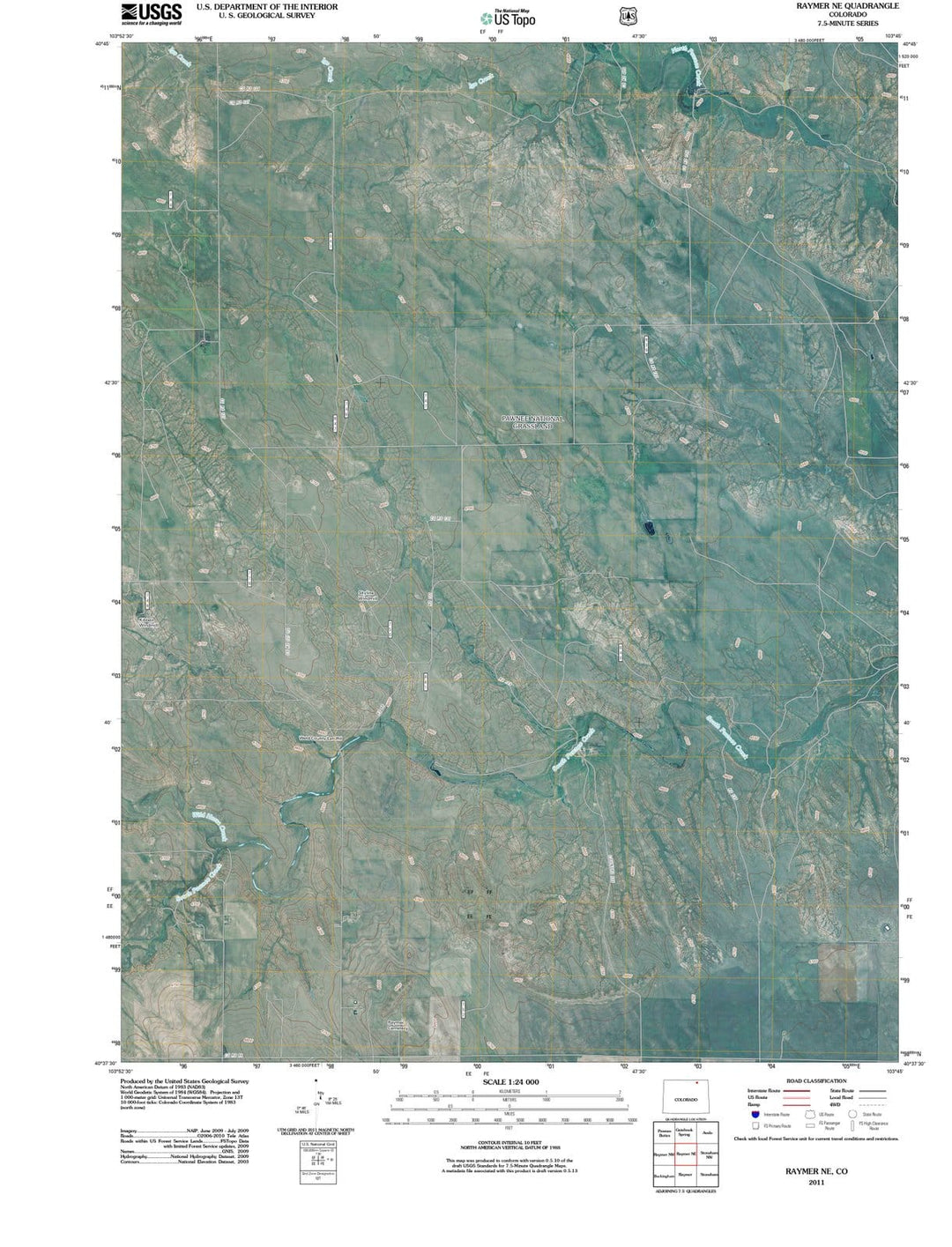 2011 Raymer, CO - Colorado - USGS Topographic Map