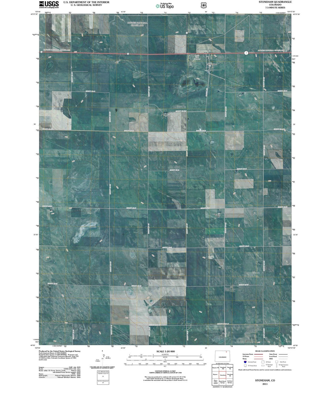 2011 Stoneham, CO - Colorado - USGS Topographic Map
