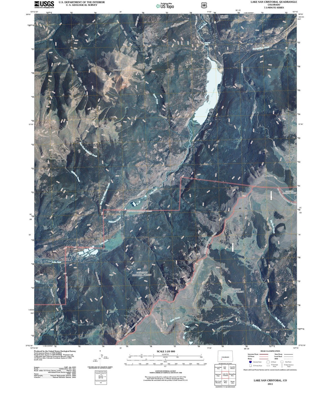 2011 Lake San Cristobal, CO - Colorado - USGS Topographic Map