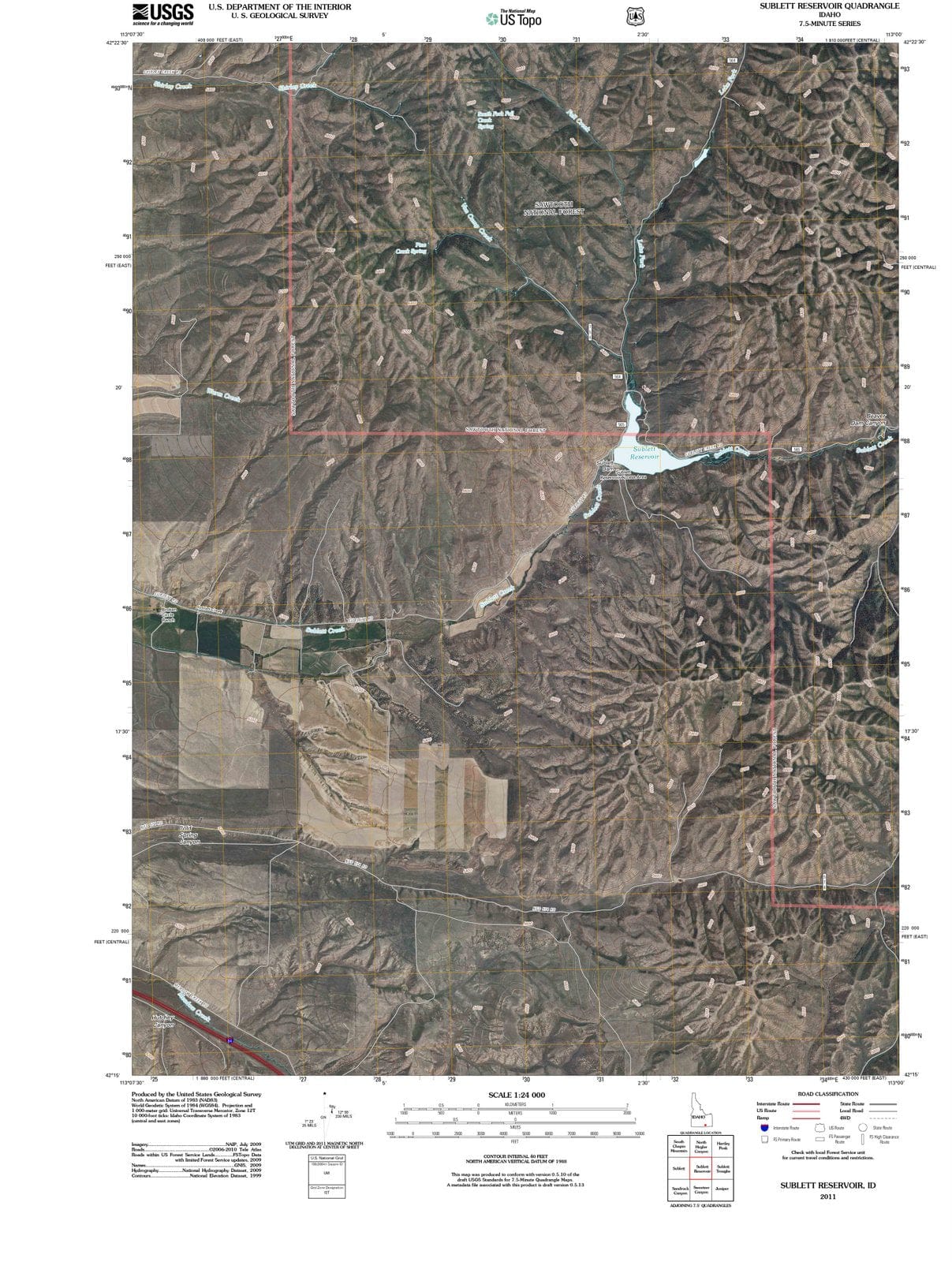2011 Sublett Reservoir, ID - Idaho - USGS Topographic Map
