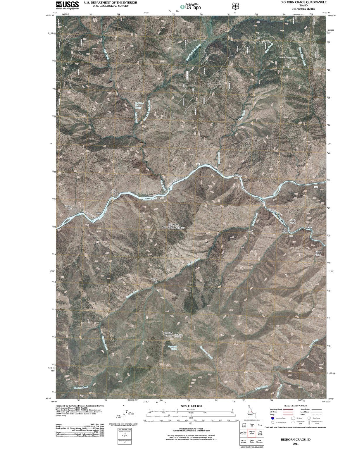 2011 Bighorn Crags, ID - Idaho - USGS Topographic Map
