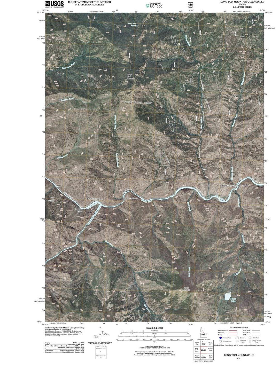 2011 Long Tom Mountain, ID - Idaho - USGS Topographic Map