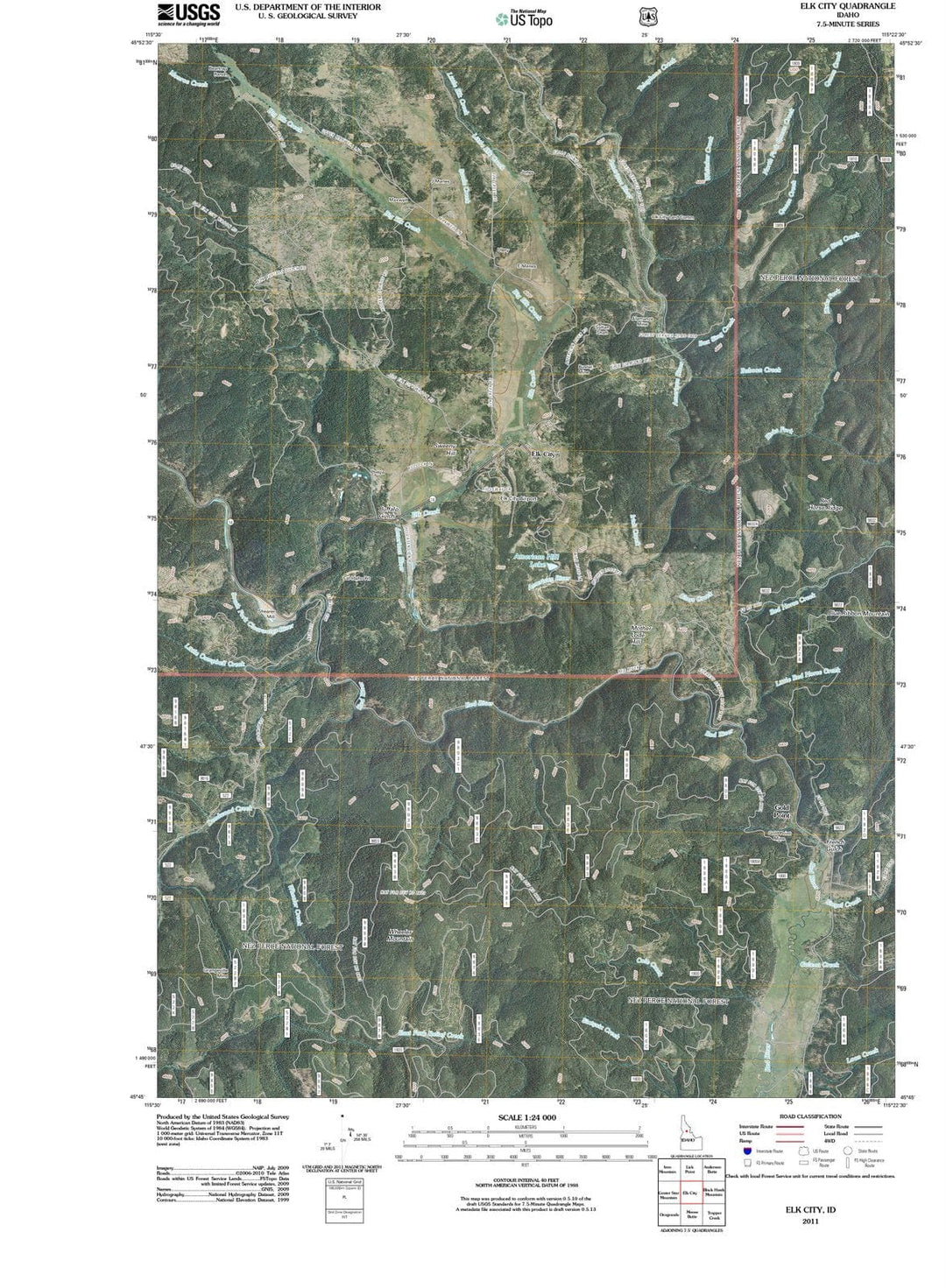 2011 Elk City, ID - Idaho - USGS Topographic Map