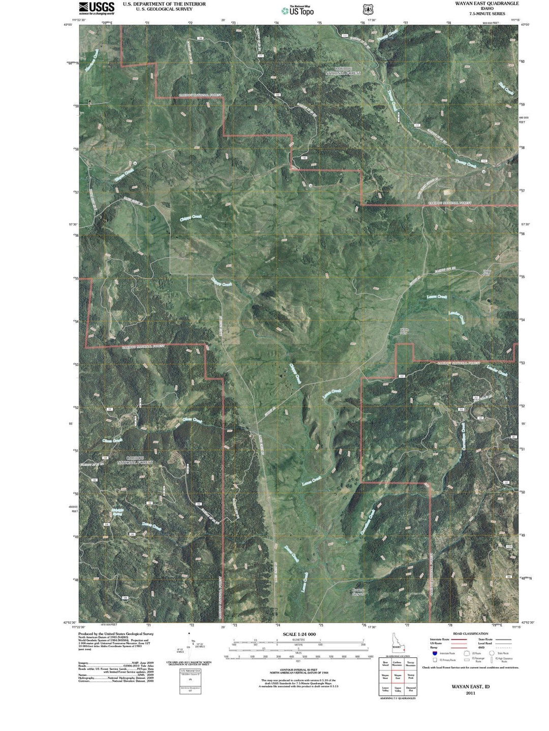 2011 Wayan East, ID - Idaho - USGS Topographic Map